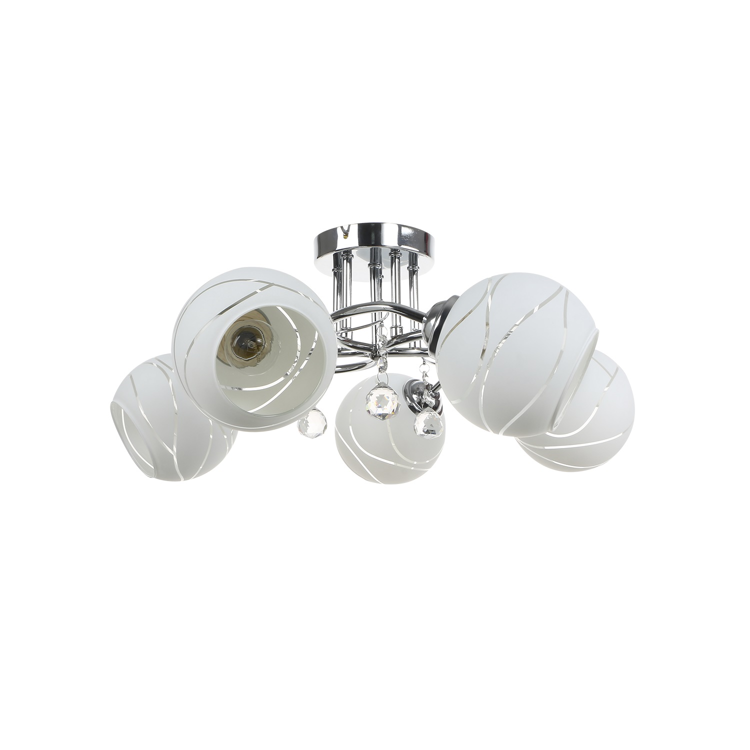 Люстра потолочная In Home Aura Perla-WH 5х60Вт E27 58,5х58,5х25 см хром