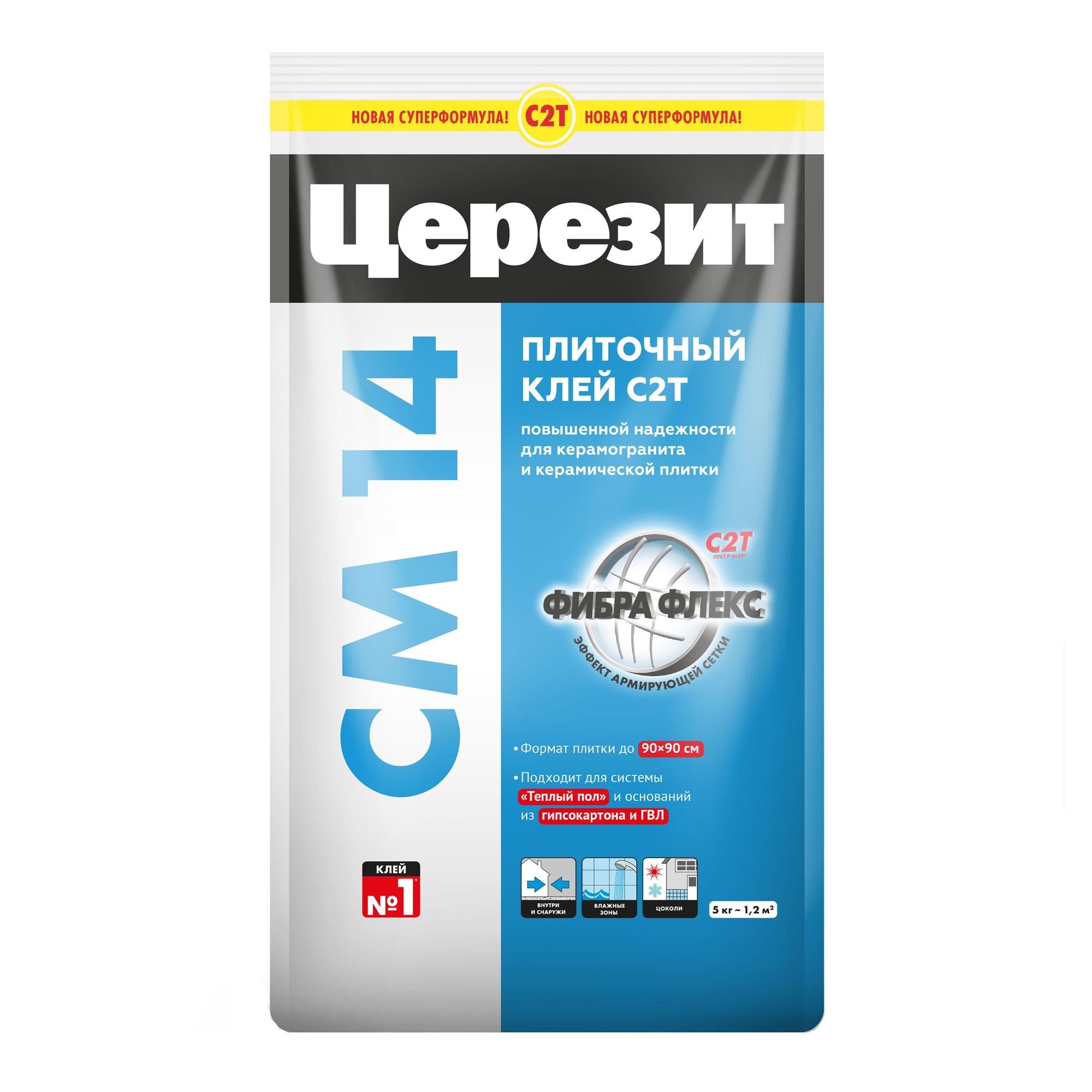 Клей для плитки и керамогранита Церезит СМ 14 5 кг