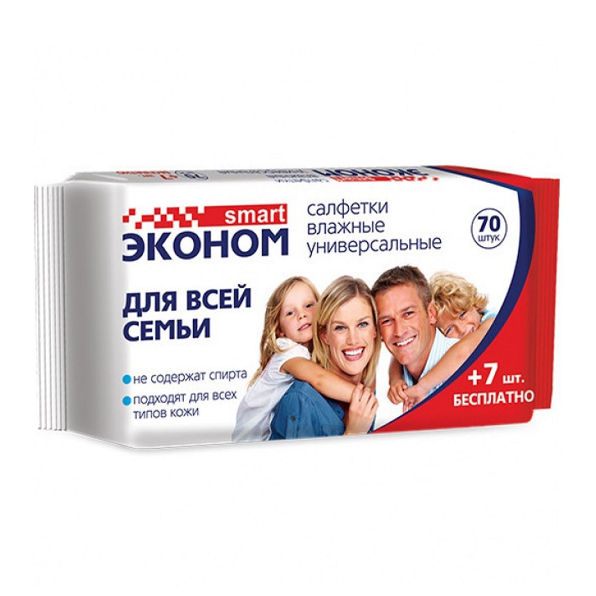 Салфетки влажные Smart эконом для всей семьи 77 шт