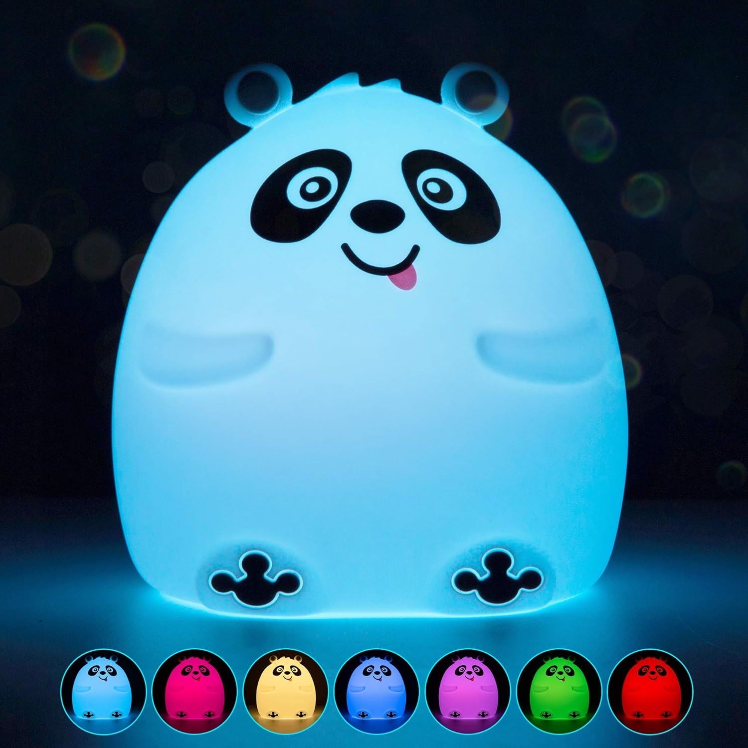 Светильник-ночник силиконовый Панда WH-A11RC USB аккумулятор 1200мАч 3000К+RGB с ДУ Включай (1/60)