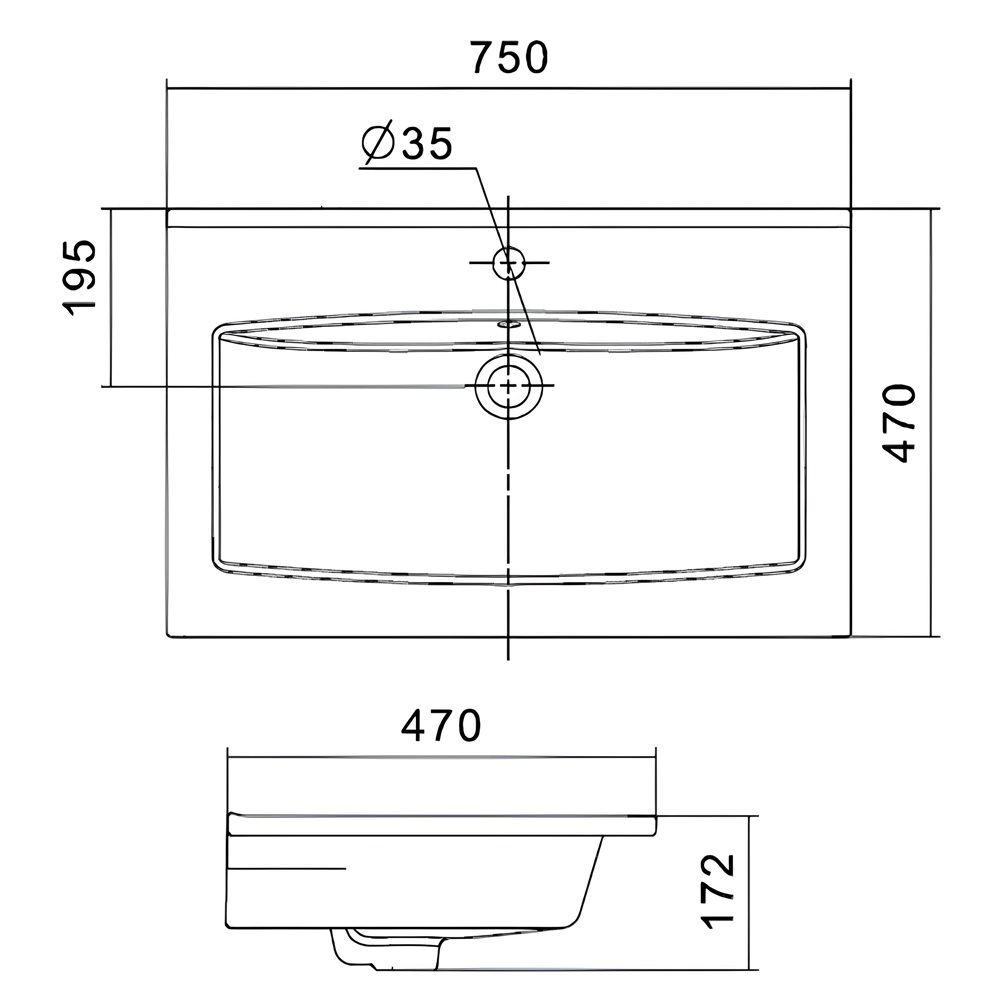 Раковина Santek Элина 75