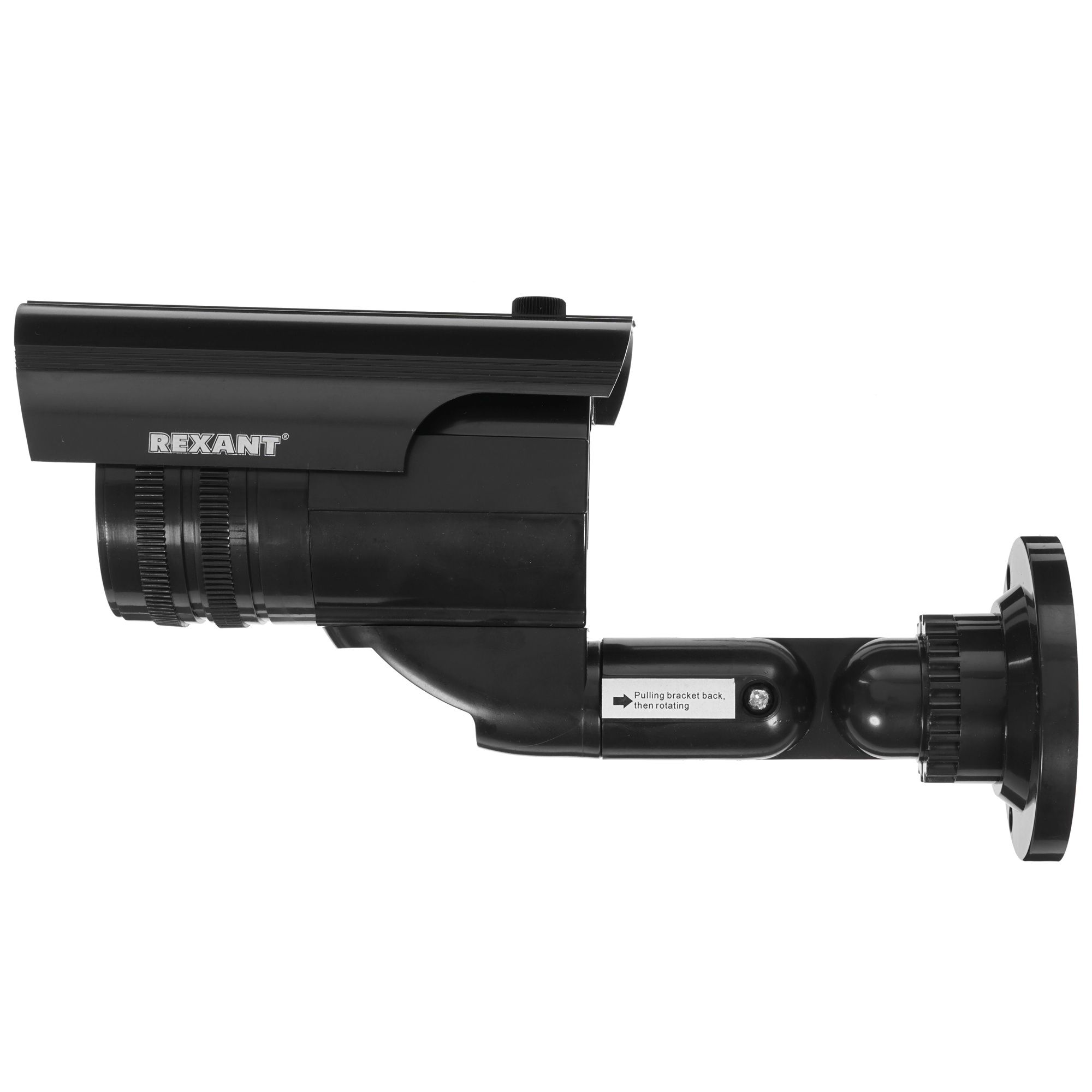 Муляж камеры уличной цилиндрической (черн.) Rexant 45-0250 (Мигающий красный светодиод (каждые 5 секунд). Питание - батарейки AА - 2шт