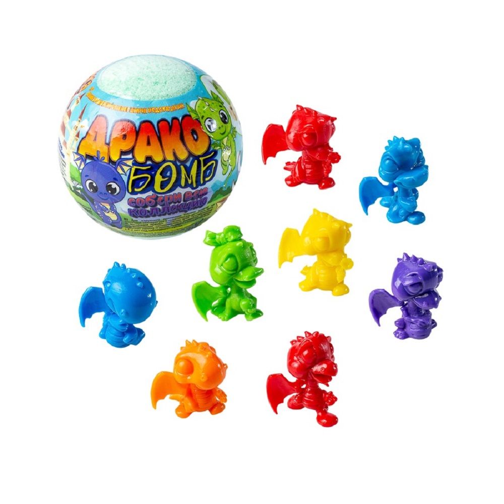 Шар бурлящий c игрушкой Драко бомб Яблоко 130 г