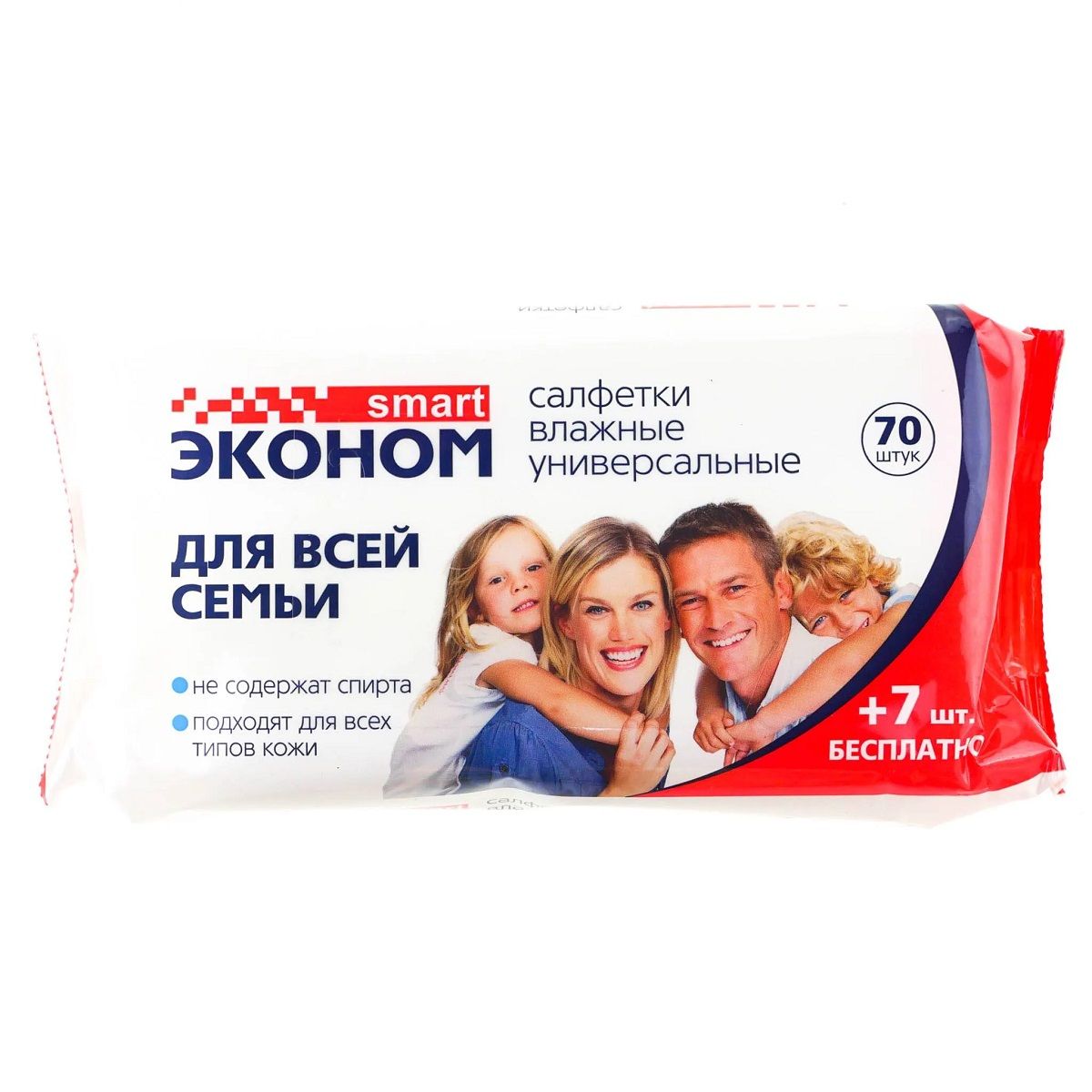 Салфетки влажные Smart эконом для всей семьи 77 шт
