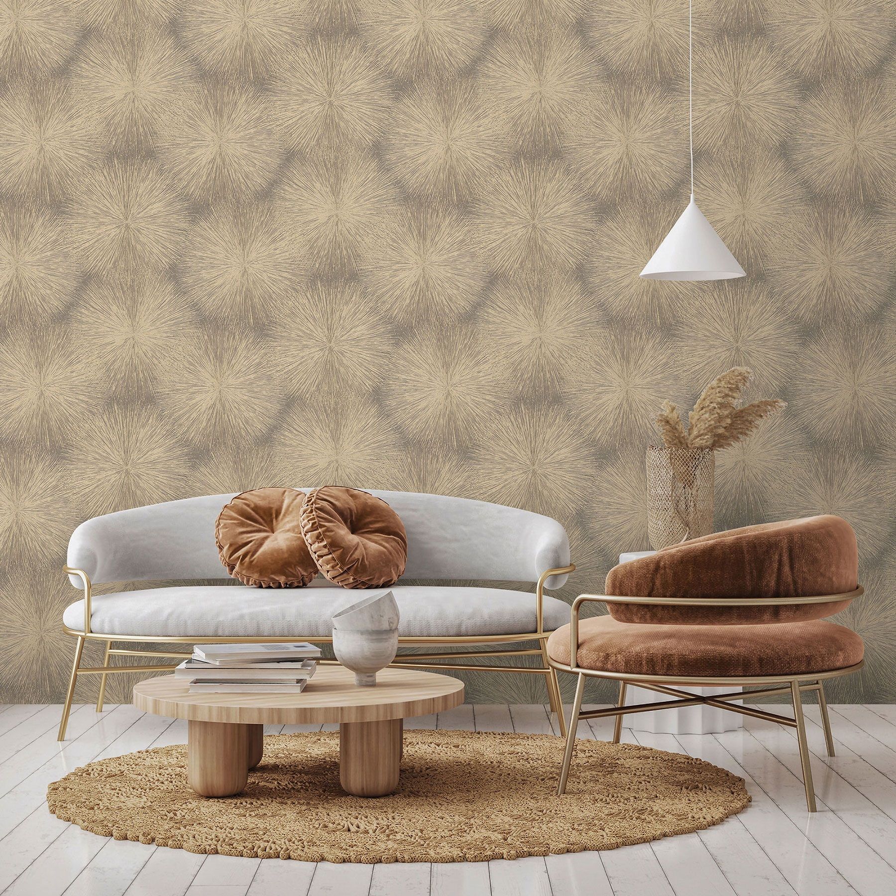 Обои Euro Decor Bengal 7235-12 коричневые цветы крупные 1,06х10 м