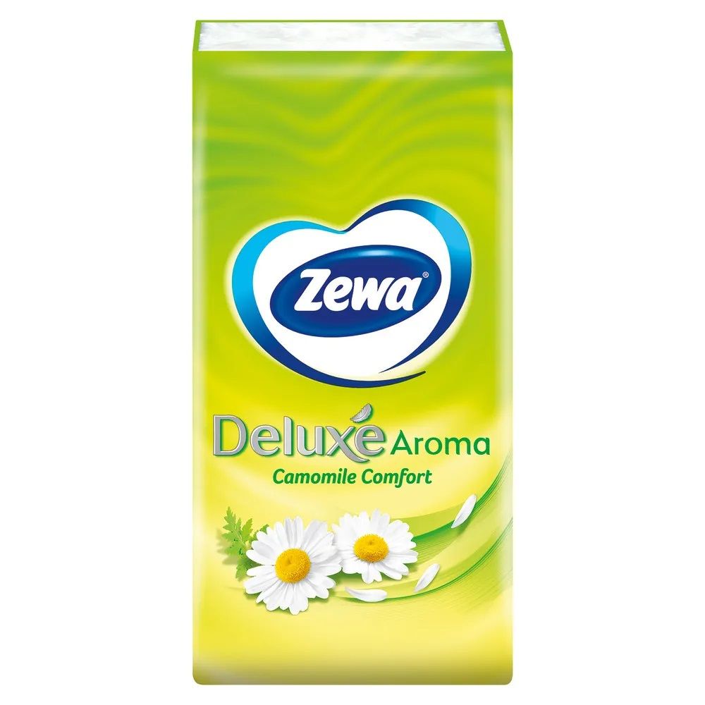 Платочки бумажные Zewa Deluxe Ромашка 3-х слойные 10 шт
