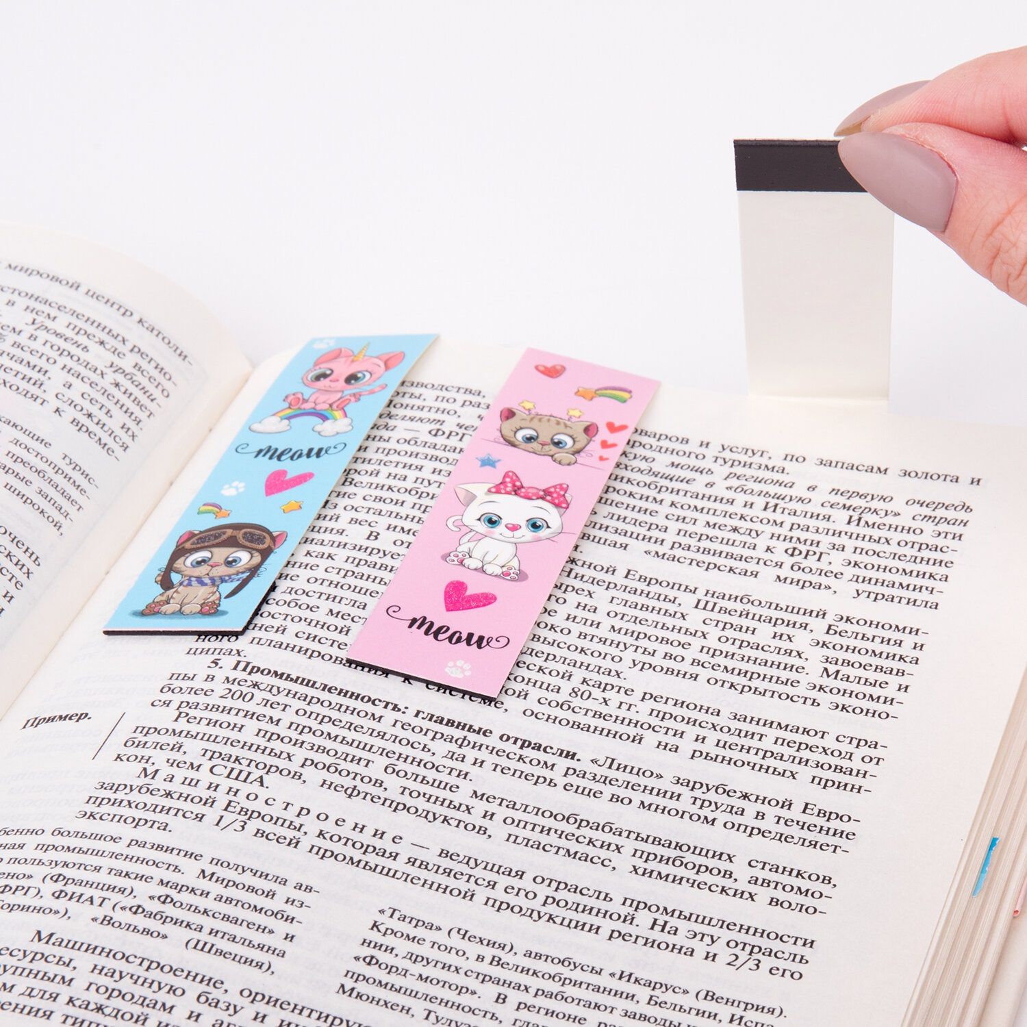 Закладки для книг с магнитом Юнландия Meow Cats 6 шт