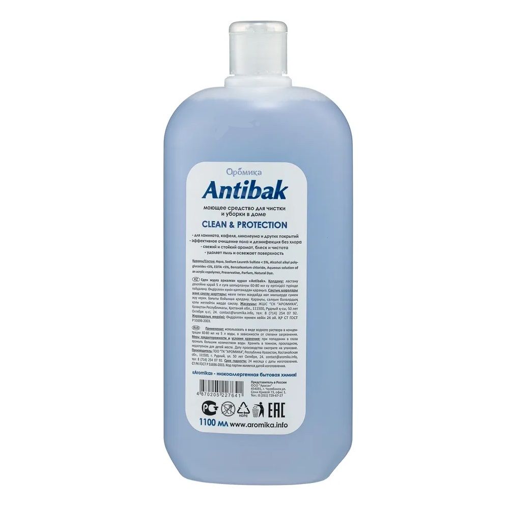 Средство для мытья полов Antibak Clean & Protection 1,1 л