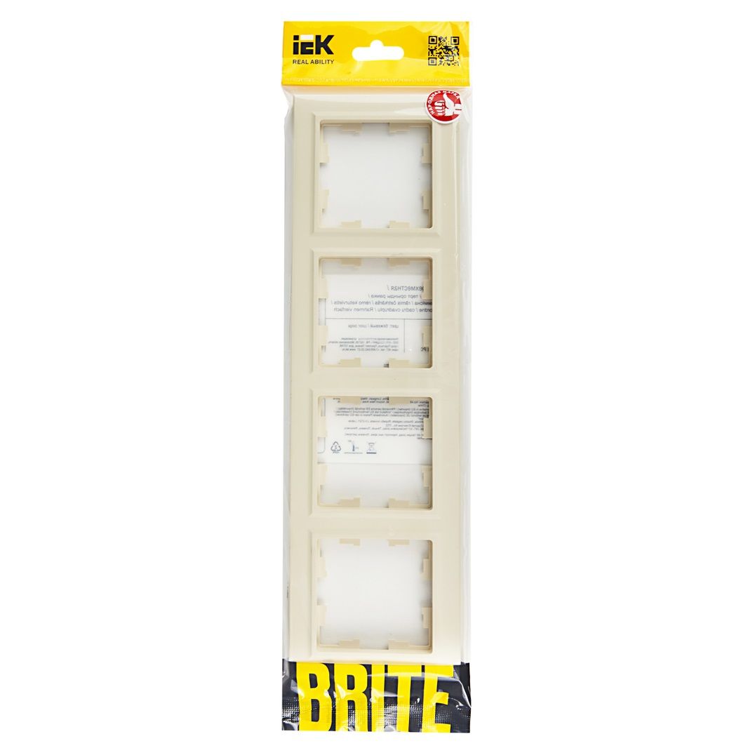 Рамка 4-м Brite РУ-4-БрКр IEK BR-M42-K10 бежевый