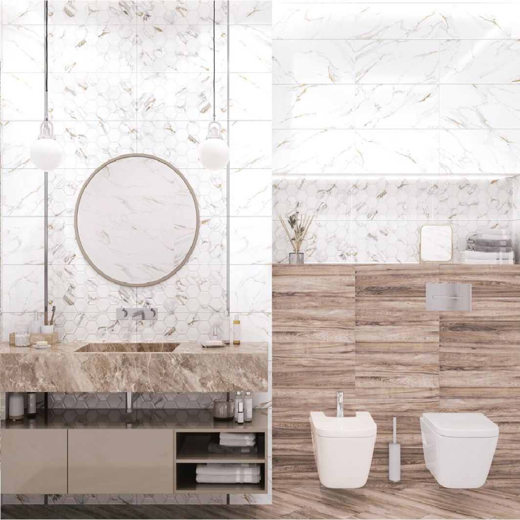 Плитка настенная Alma Ceramica Dublin TWU09DBL404 низ 24,9Х50 см коричневая 1,494 м2