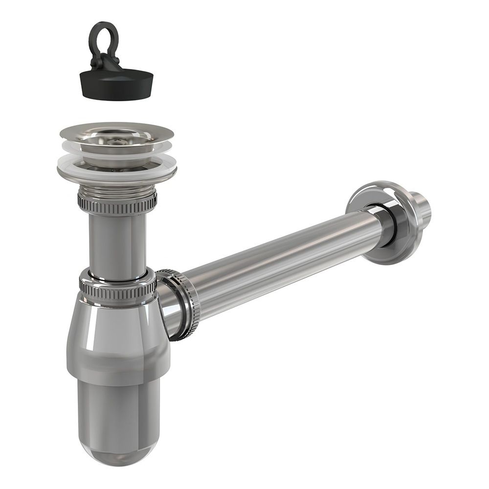 Сифон для раковины 1 1/2"х32 с водосливом 5/4" цельнометаллический Alcaplast A437