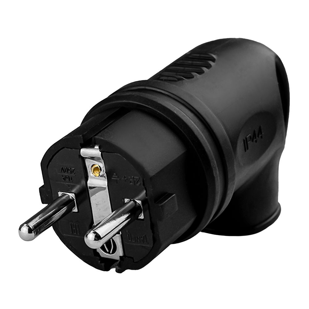 Вилка угловая каучук с ушком 2Р+Е 16А 250В IP44 TANGO (1/20/200)