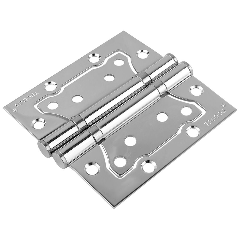 Петля накладная без врезки TRODOS 100x75x2,0 без врезки б/к хром