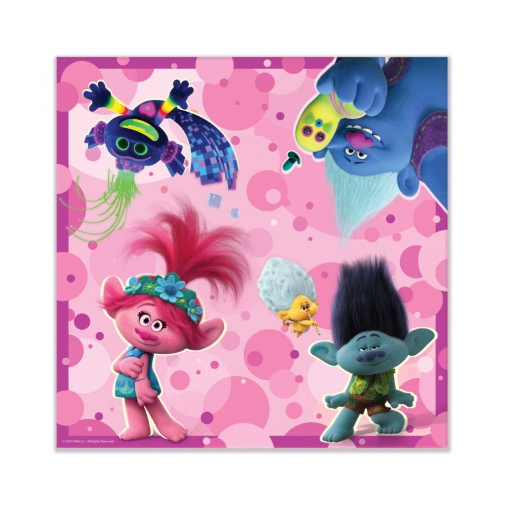 Салфетки бумажные Trolls 33х33 см 3-х слойные 20 шт