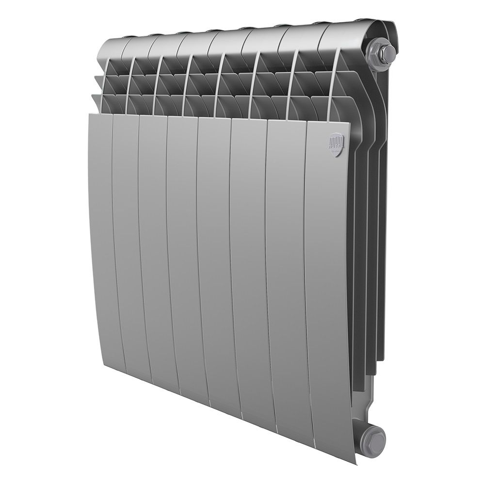 Радиатор биметаллический Royal Thermo Revolution Bimetall 500-80 2.0 8 секций Silver Satin