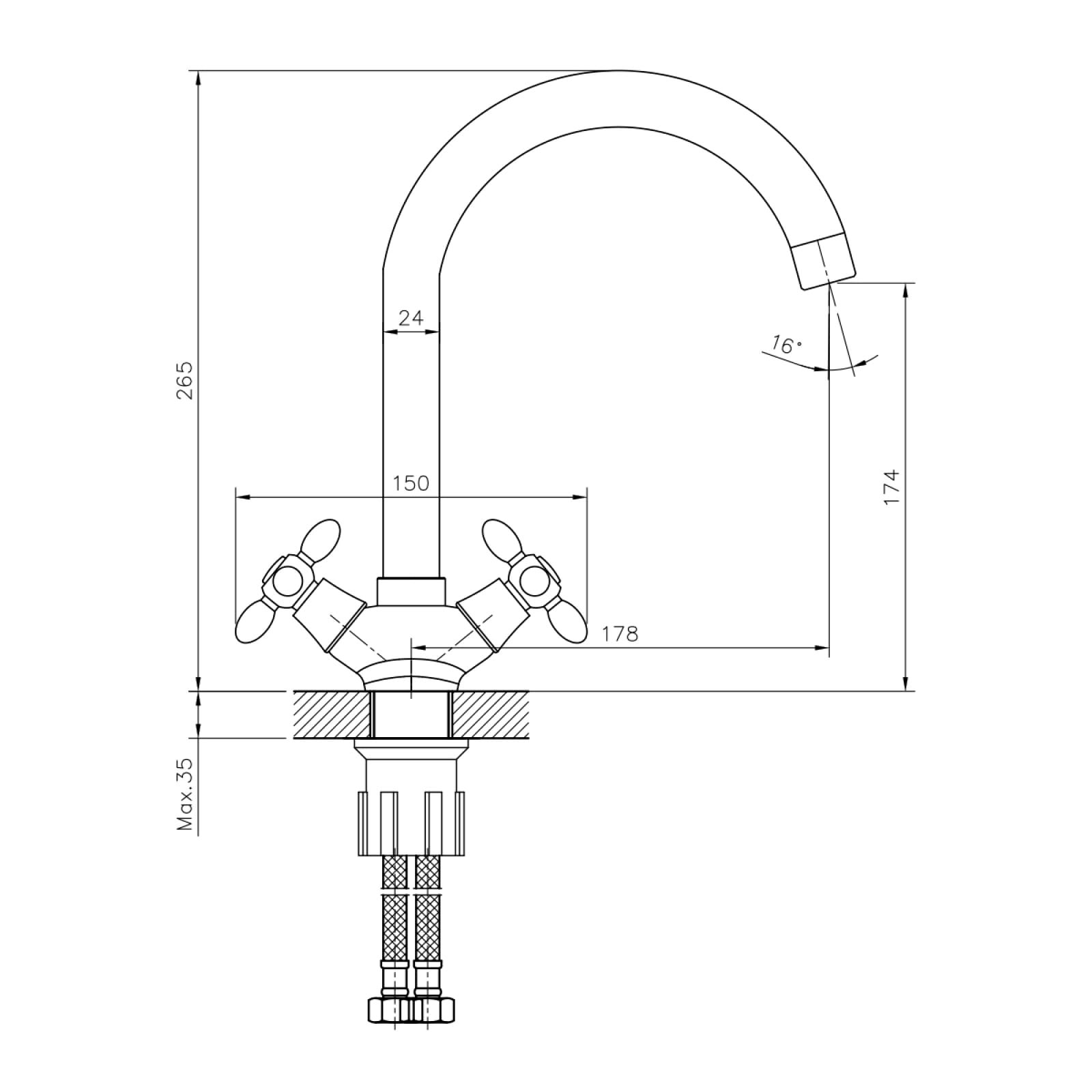 Смеситель для кухни Decoroom DR53028