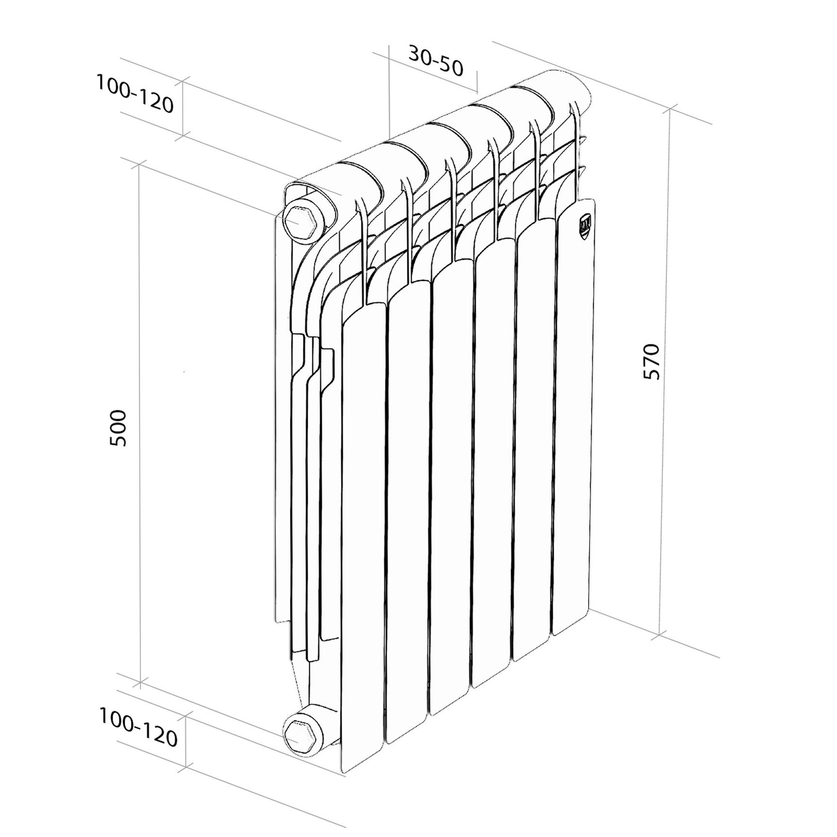 Радиатор алюминиевый Royal Thermo Revolution A 500 4 секции