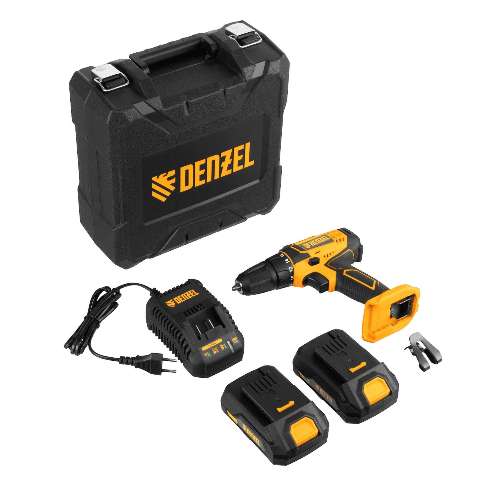 Дрель-шуруповерт аккумуляторная Denzel CDL-18-02BM 18В 2х2Ач 30 Нм