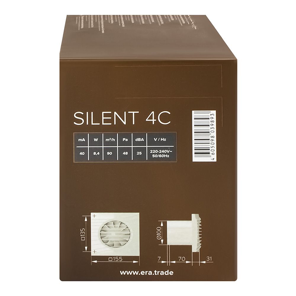 Вентилятор осевой вытяжной с обратным клапаном D 100,SILENT 4C
