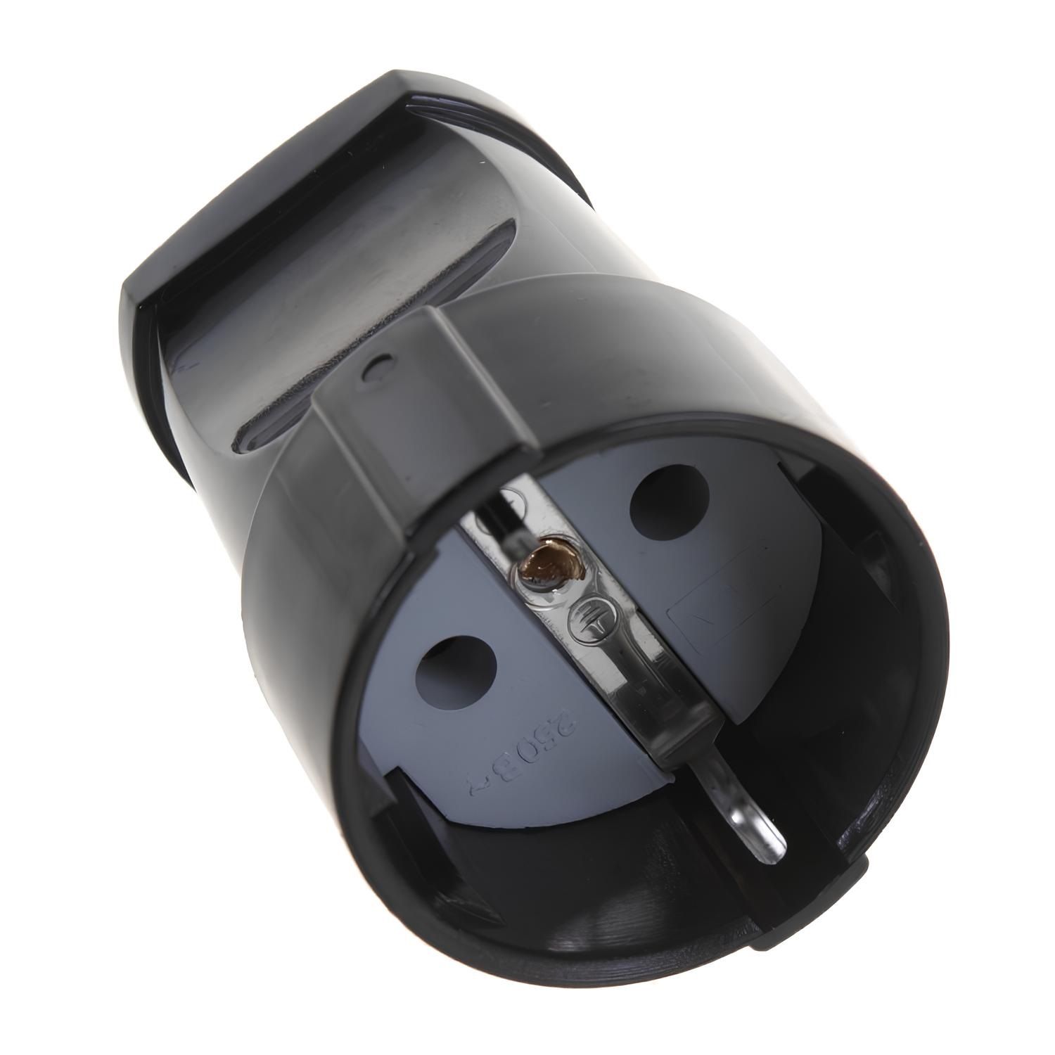 Гнездо штепсельное с/з 16А 250В IP20 UNIVersal черное