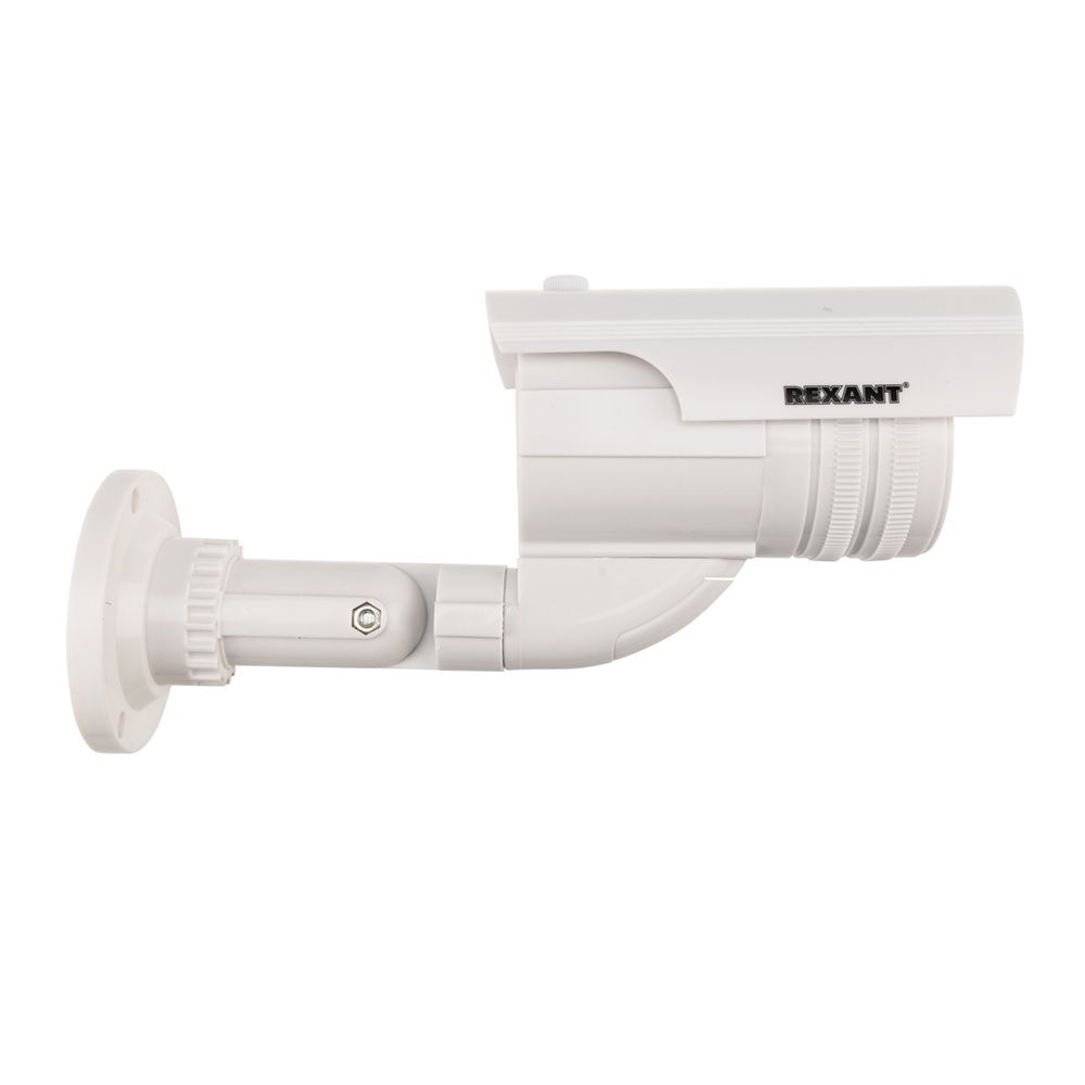 Муляж камеры уличной цилиндрической (бел.) Rexant 45-0240 (Мигающий красный светодиод (каждые 5 секунд). Питание - батарейки AА - 2шт