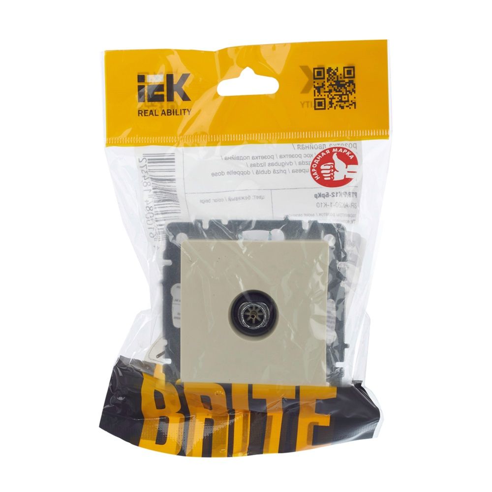 Розетка телевизионная оконечная TV СП Brite РТВ11-0-БрКр IEK BR-A10-O-K10 бежевый