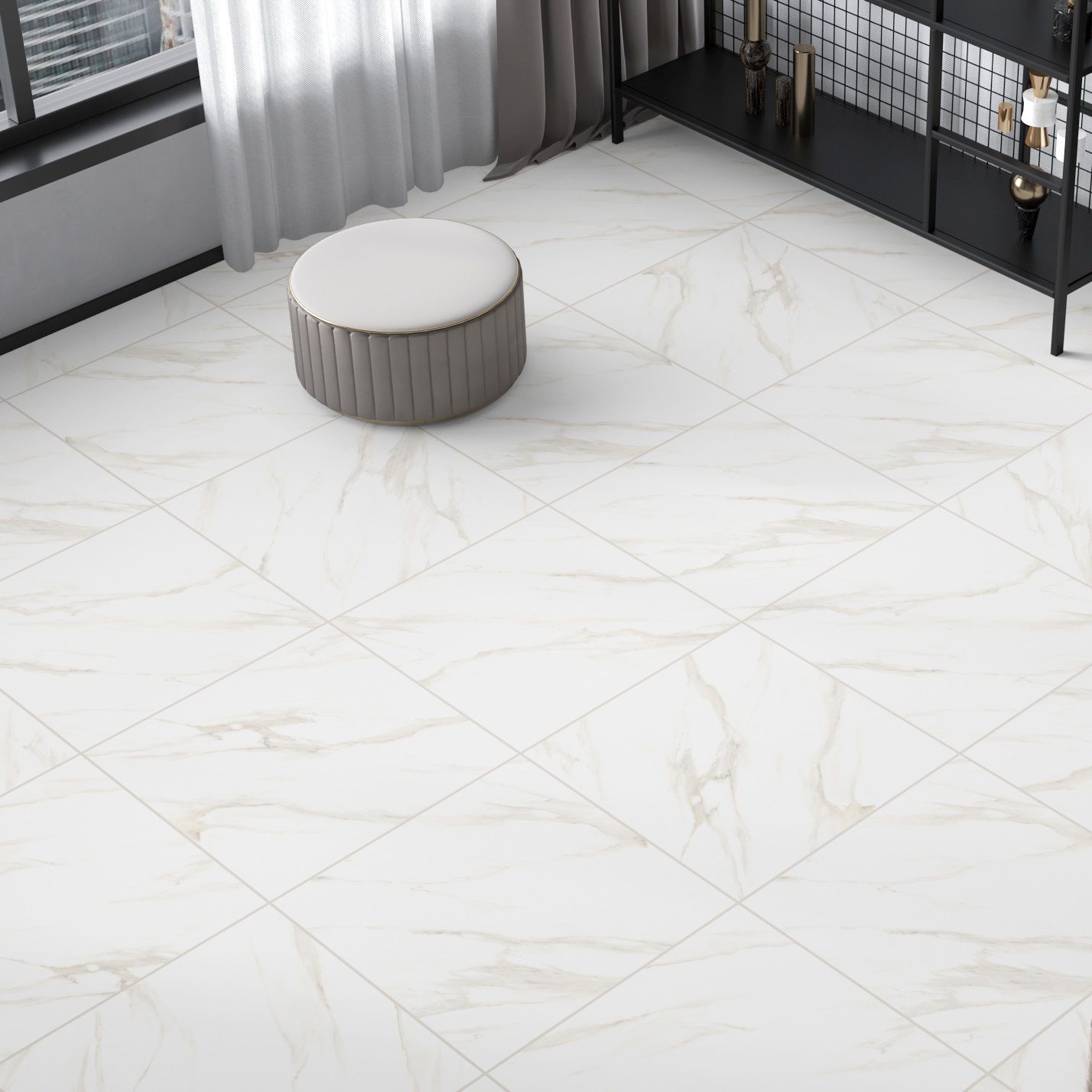 Керамогранит Eternal Carrara Pearl Matt 600x600 мм 9 мм белый 1,44 м2