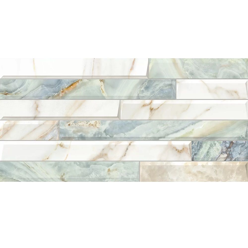 Плитка настенная Alma Ceramica Nevada TWU09NVD616 24,9х50 см 7,5 мм бело-бирюз 1,494 м2