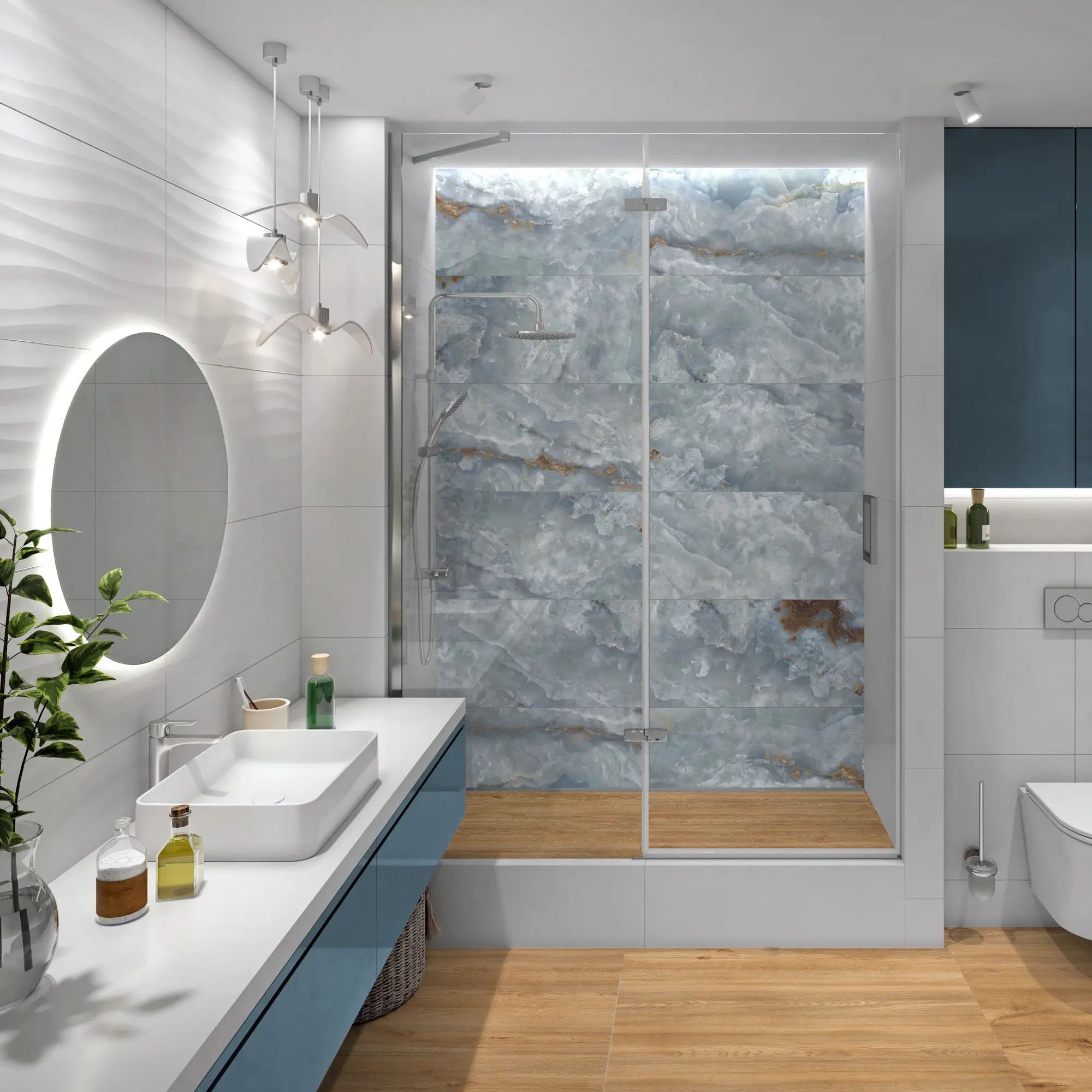 Керамогранит Global Tile Moonlight GT408013616MSR11 40х80 см синий 1,6 м2