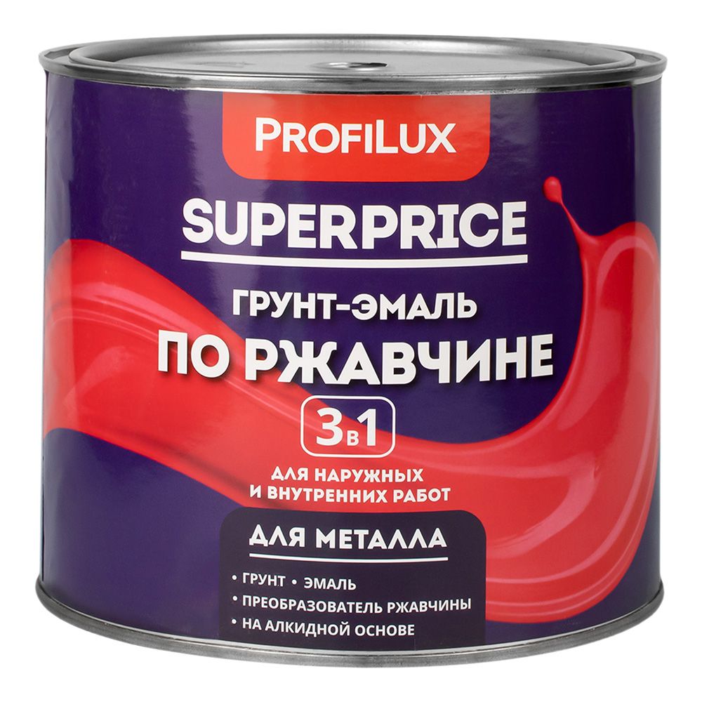 Грунт-эмаль SUPERPRICE  3в1 черная  1,9кг
