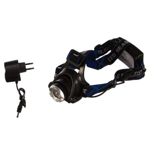Фонарь налобный E150 (аккум. 220В CREE 3Вт пласт. бокс; черн.) Ultraflash 12188