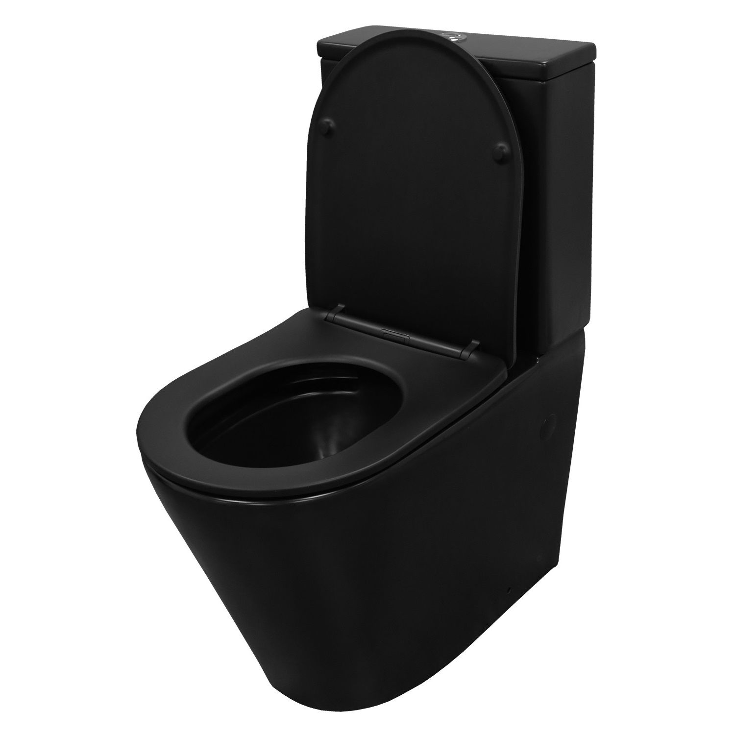 Унитаз-компакт Azario Black Queen безободковый универс выпуск сиденье дюропласт микролифт soft close