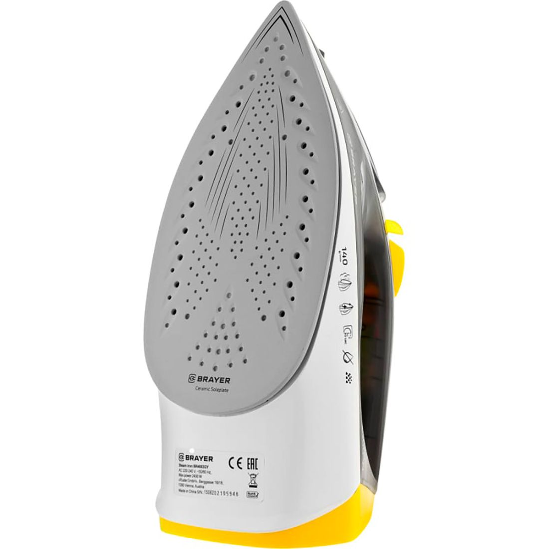 Утюг Brayer 2400 Вт керамич пар 140 г/мин антикапля разбрызг 330 мл 4003BR-GY самоотчистк