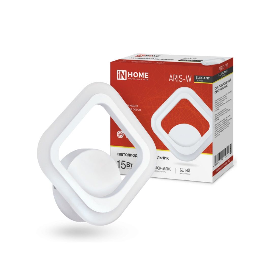 Светильник светодиодный настенный Elegant Aris-15Вт 3000-6500К 230В Step Color белый In Home