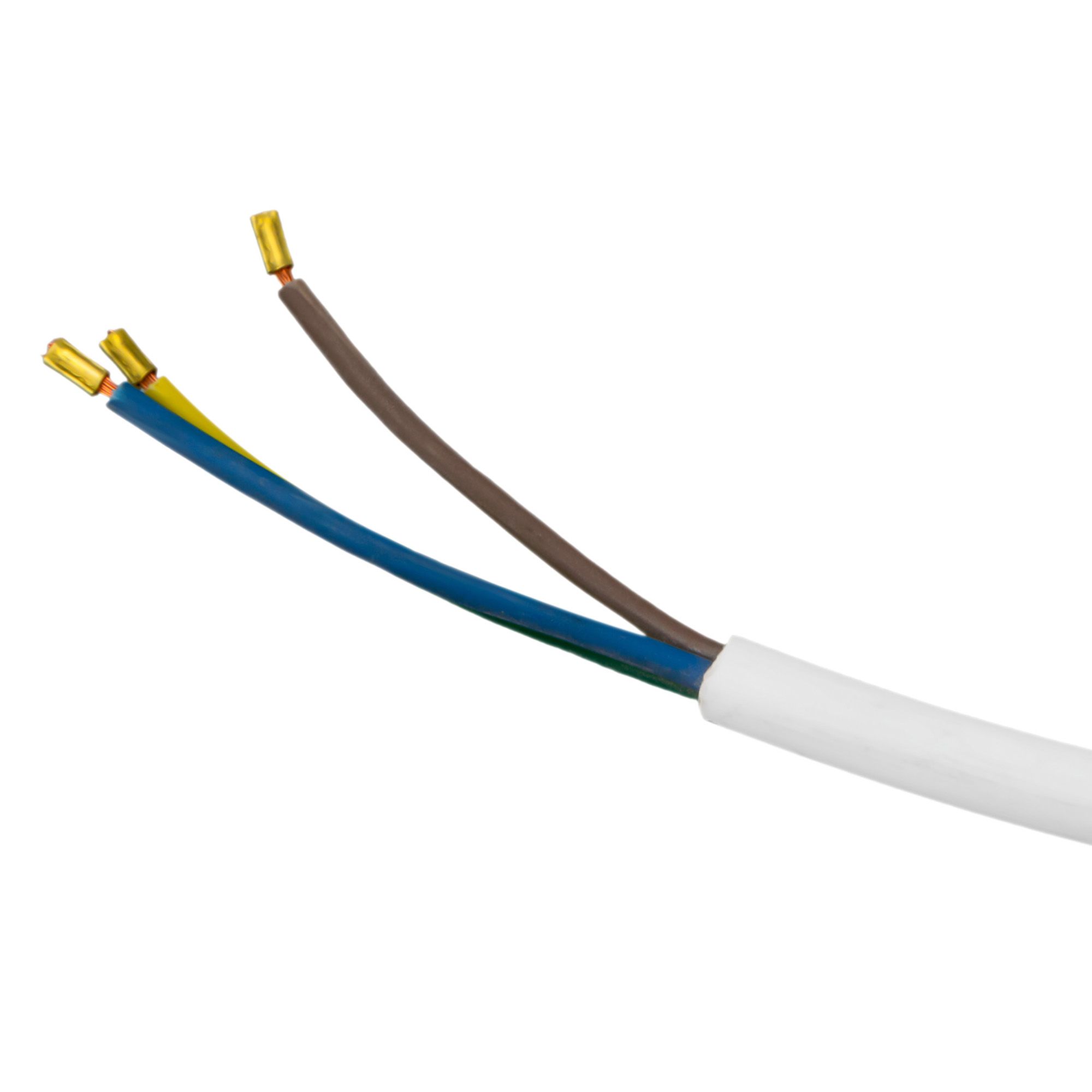 Шнур сетевой с вилкой с/з 1,5м белый LUX V3 ПВС 3x0.75