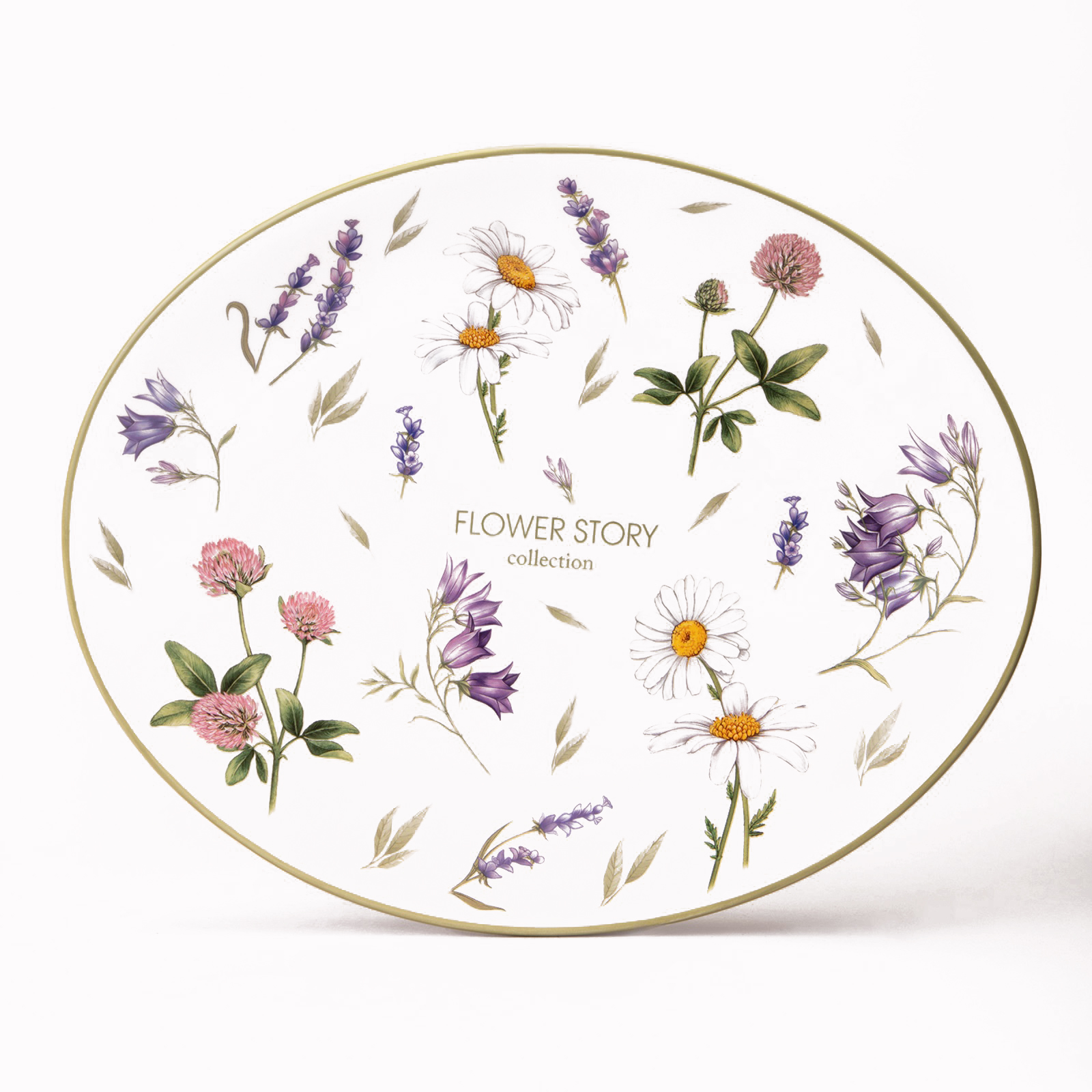 Блюдо сервировочное овальное Agness Flower story 31,5х25,5х3 см керамика