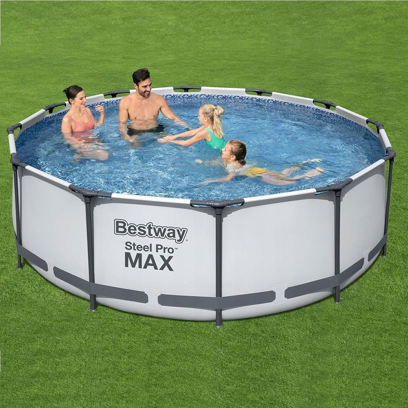 Бассейн каркасный круглый 366х100 см 9150 л Bestway Steel Pro Max 56260 (ф-насос)