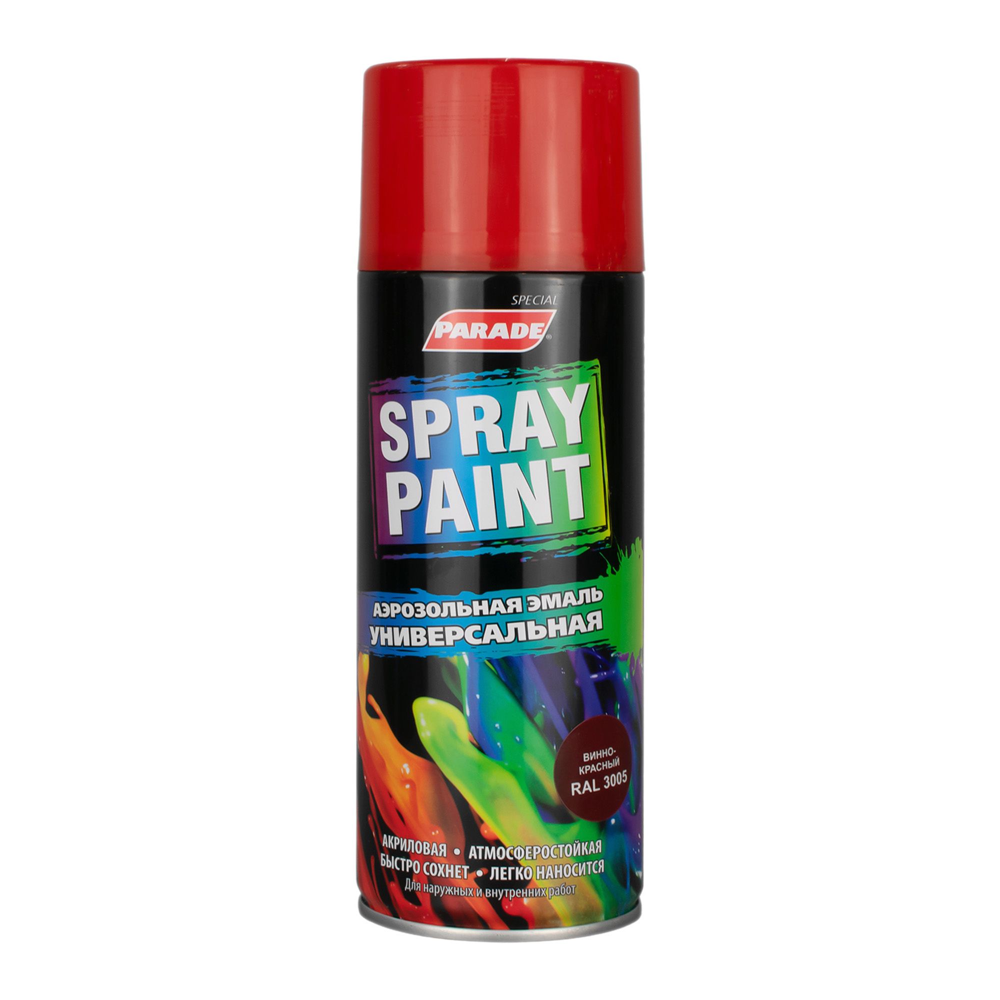 Эмаль аэрозольная PARADE SPRAY PAINT RAL 3005 Винно-красный