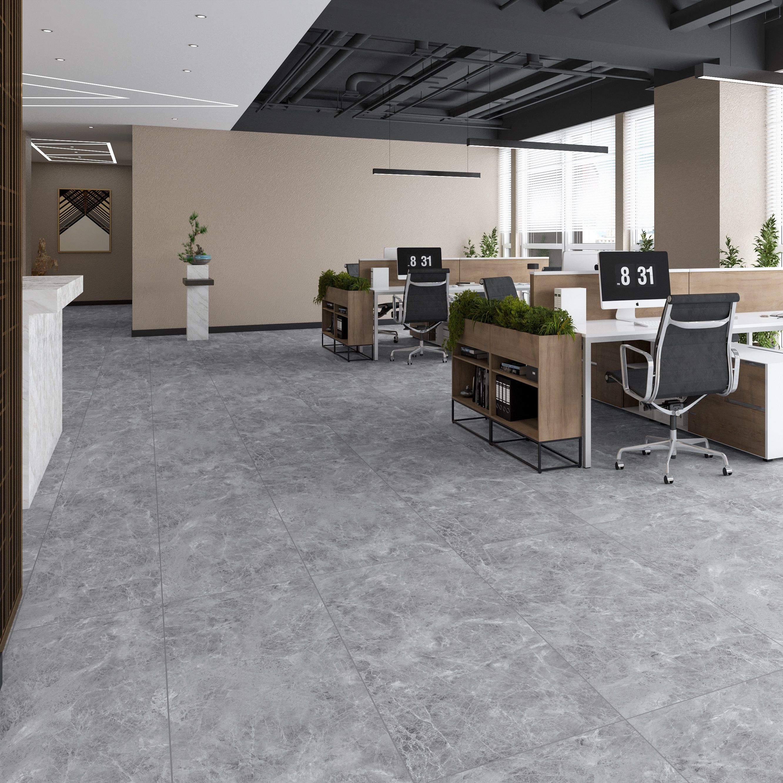 Керамогранит Eternal Madona Grey Glossy 600x1200 мм 9 мм серый 1,44 м2