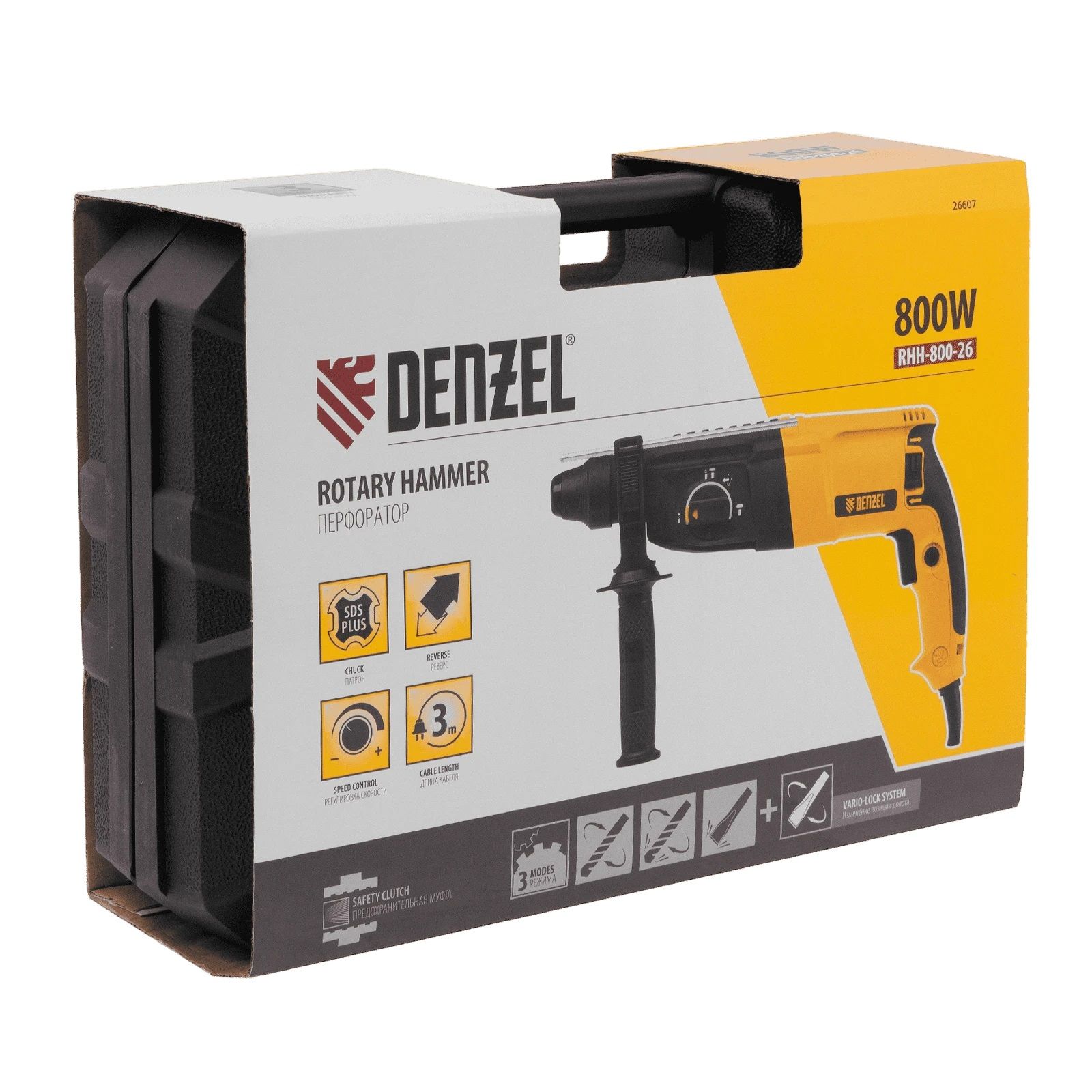 Перфоратор Denzel RHH-800-26 800Вт 3 Дж