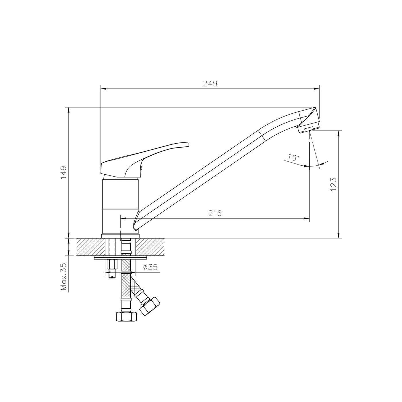 Смеситель для кухни Decoroom DR21018