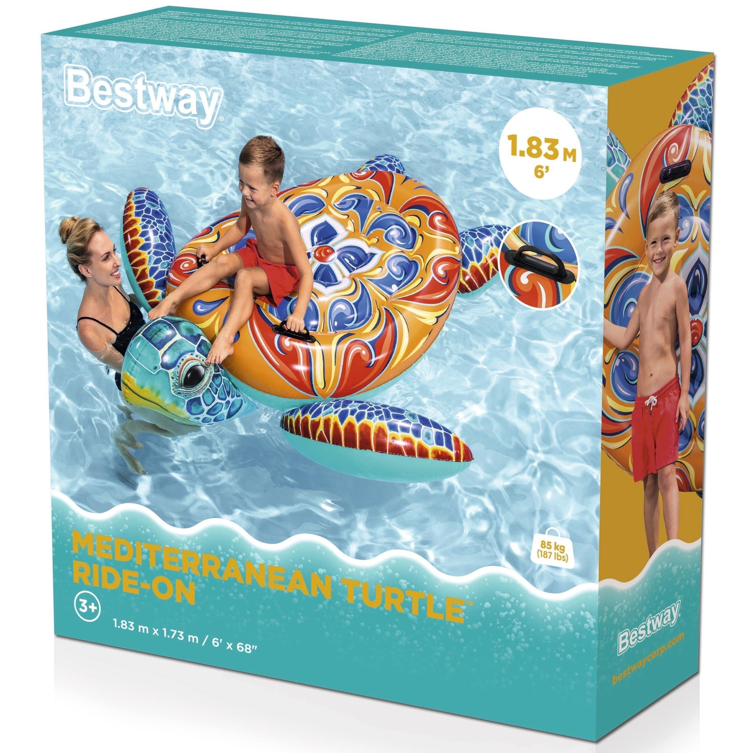 Игрушка надувная для плавания 183х173 см до 85 кг Bestway Mediterranean Turtle 41523
