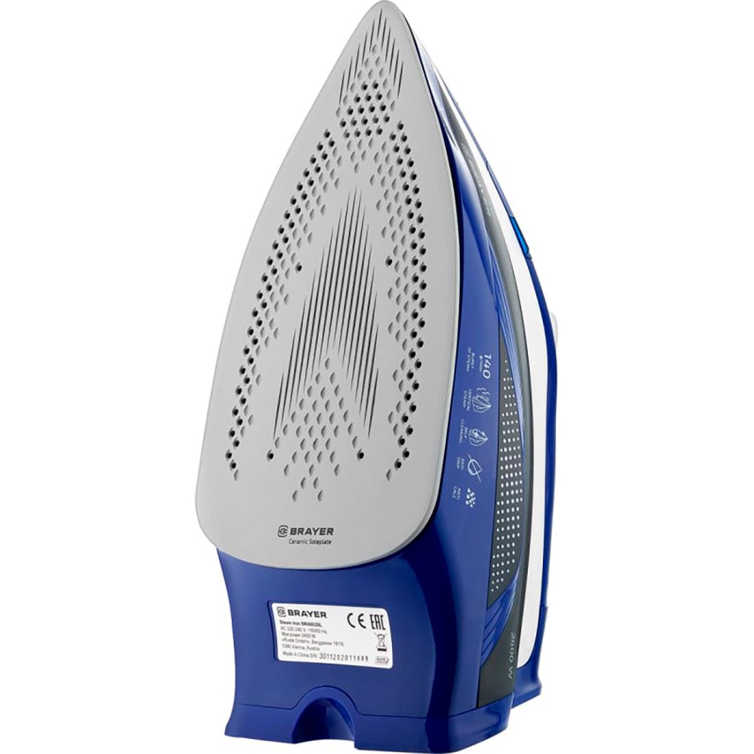 Утюг Brayer 2400 Вт керамич Пар 140 г/м 4002BR-BL антикапля разбрыз резер 360мл самоотчистите