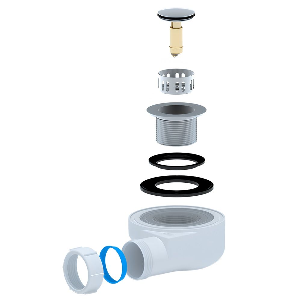 Сифон для душевого поддона 1 1/2"х50 h53 мм quick-clac АНИпласт E450CLS