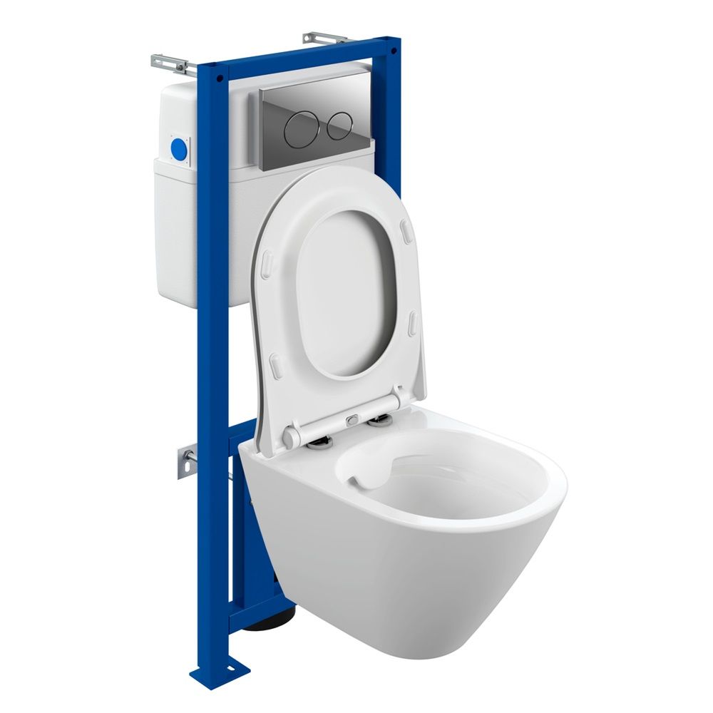 Система инсталляции Link Pro City Smart CO DPL EO slim кнопка Twins хром глянцевый