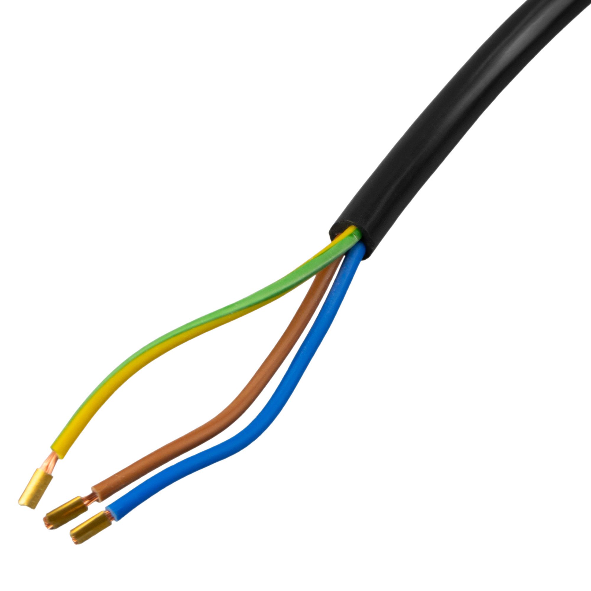 Шнур сетевой черный с вилкой с з/к  LUX V3 ПВС 3x0.75 3м