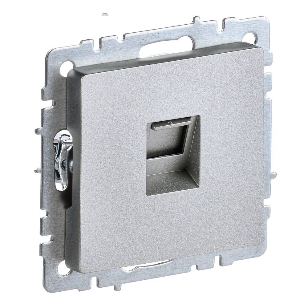 Розетка компьютерная Brite СП RJ45 кат 5E РК10-БрА алюм IEK BR-K10-1-K47