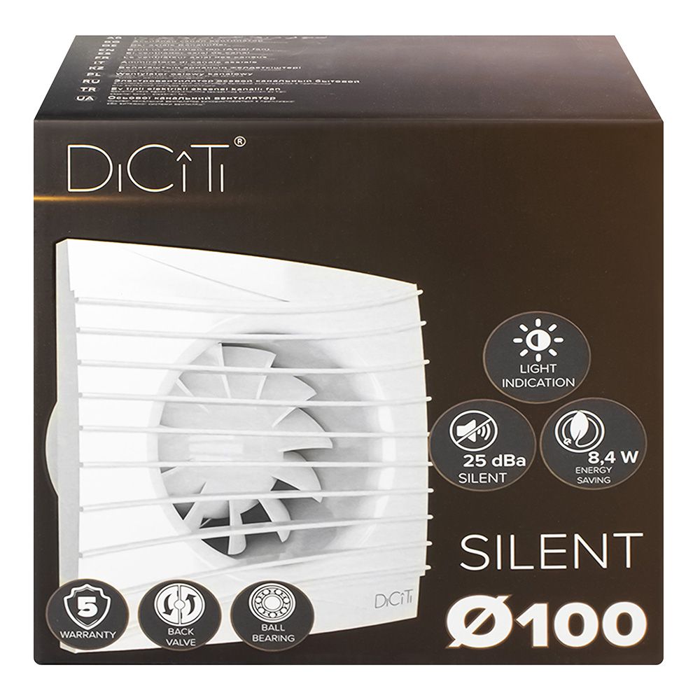 Вентилятор осевой вытяжной с обратным клапаном D 100,SILENT 4C