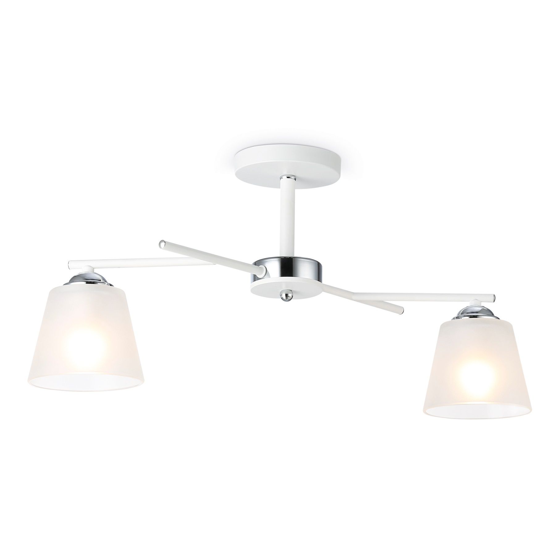 Люстра потолочная TR303201/2 WH/CH/FR 2х60Вт Е27 47х37х26 см белый/хром/белый матовый