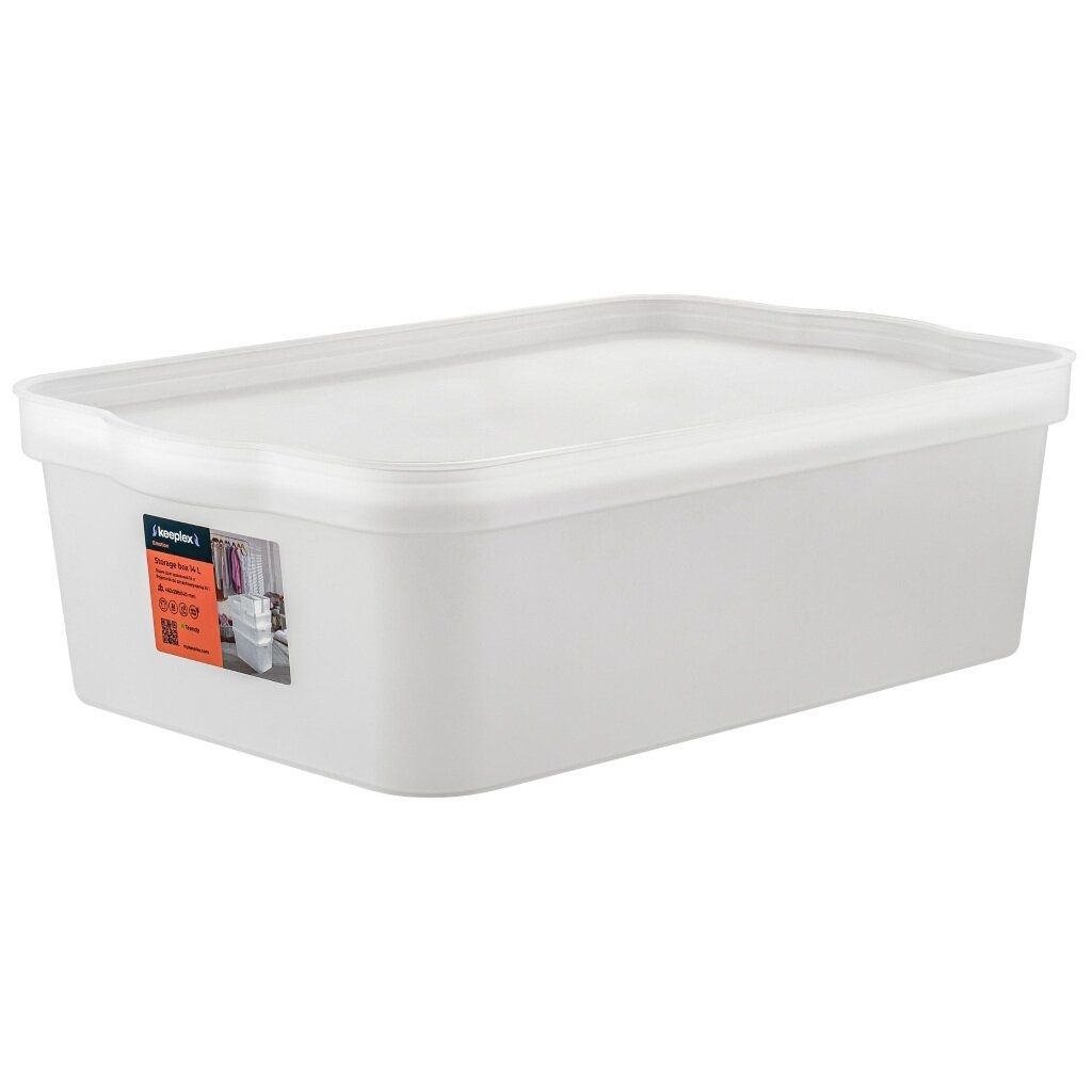 Контейнер для хранения Keeplex Trendy 45,2х29,8х14 см 14 л матовый кристалл